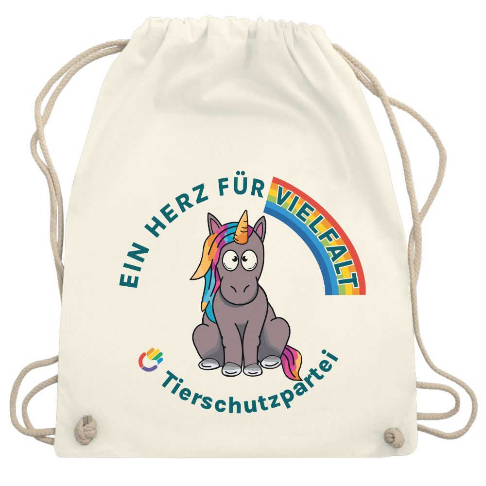 Turnbeutel / Stoff-Rucksack »Einhorn Vielfalt«