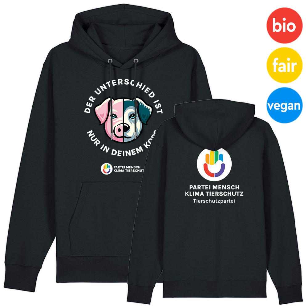 Hoodie »Kein Unterschied« XS schwarz