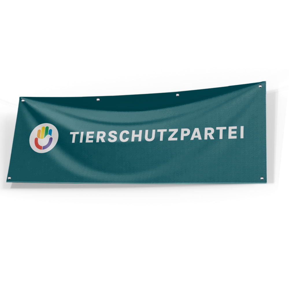 Banner »Signet + TIERSCHUTZPARTEI« 200x70cm
