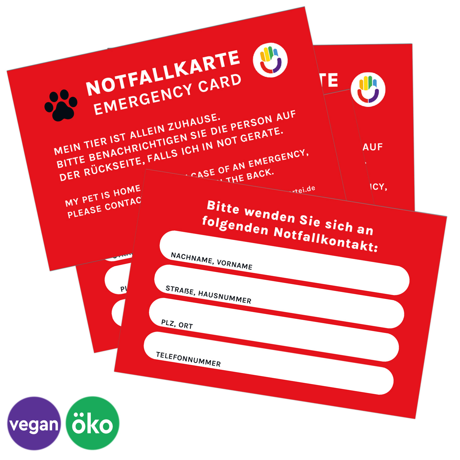 Notfall-Visitenkarte (8,5 x 5,5 cm)