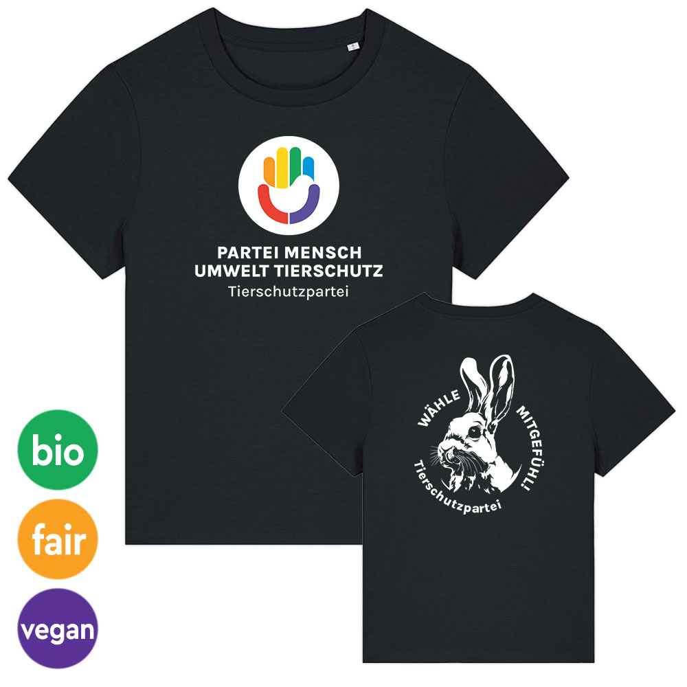 T-Shirt »Logo + Hase« femininer Schnitt XS schwarz