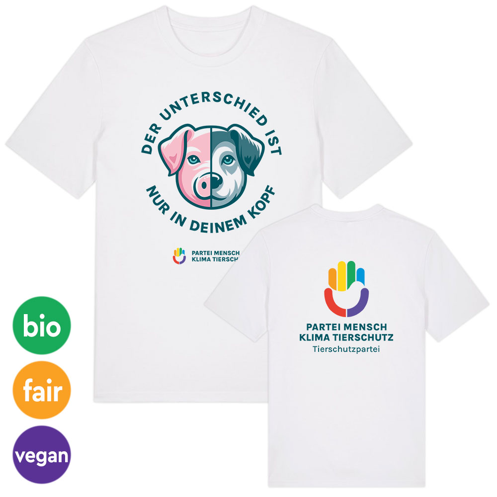 T-Shirt »Kein Unterschied« XS white