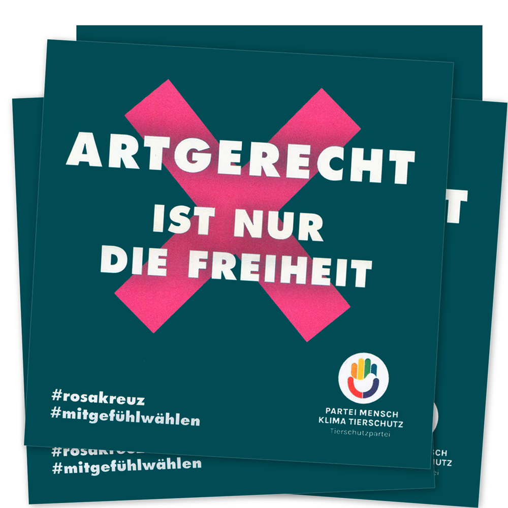 Aufkleber »Artgerecht (rosakreuz)« (9,8 cm²)