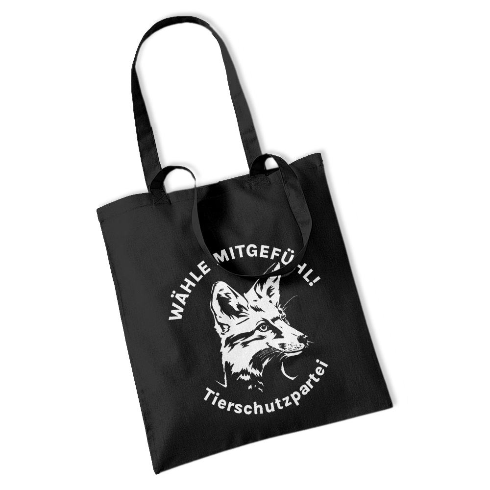 Einkaufstasche / "Jute"-Beutel »Fuchs« black