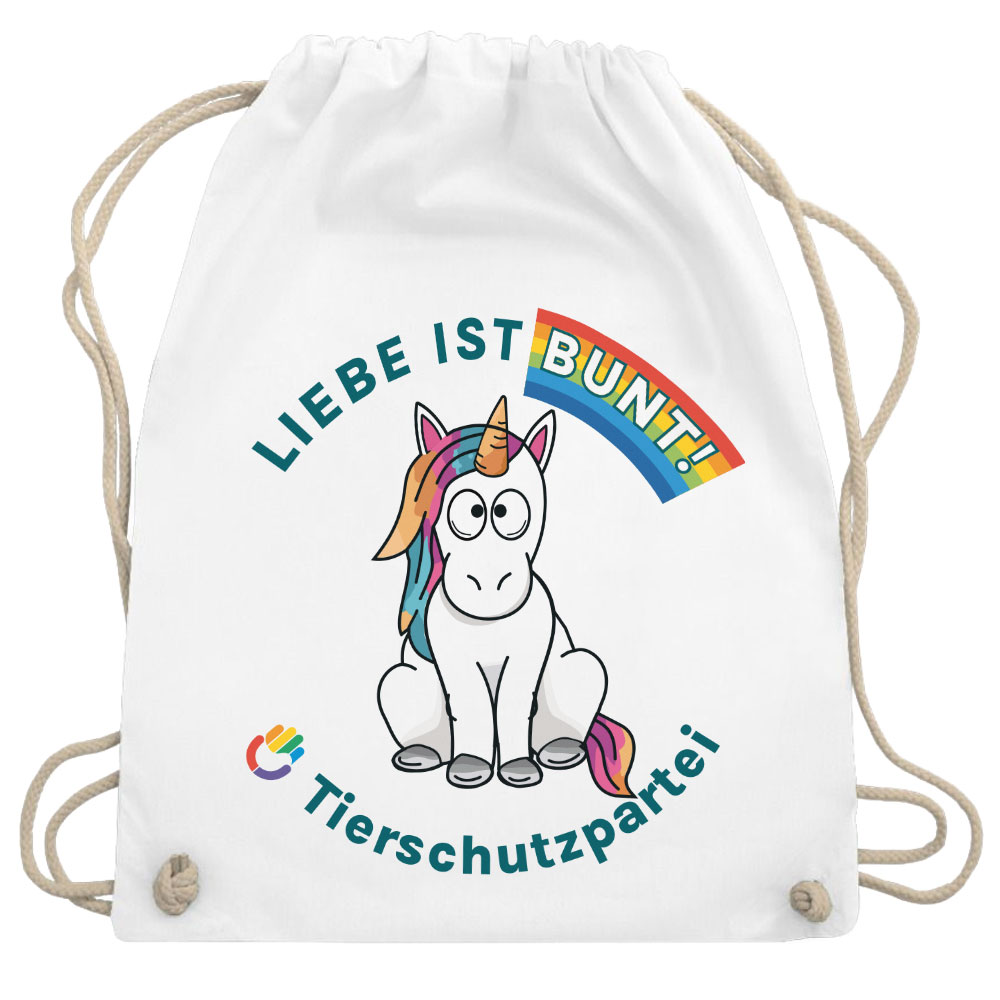 Turnbeutel / Stoff-Rucksack »Einhorn Liebe«