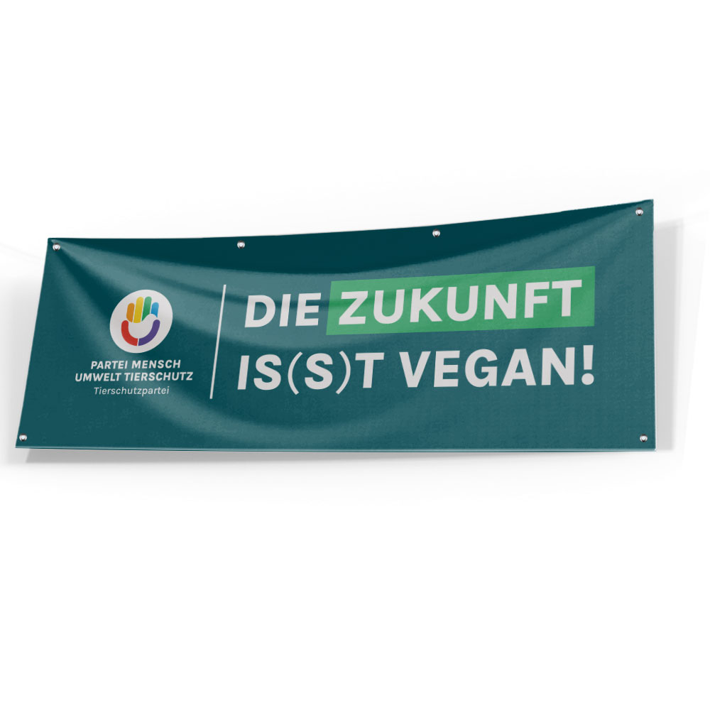 Banner »Die Zukunft is(s)t vegan« 200x70cm