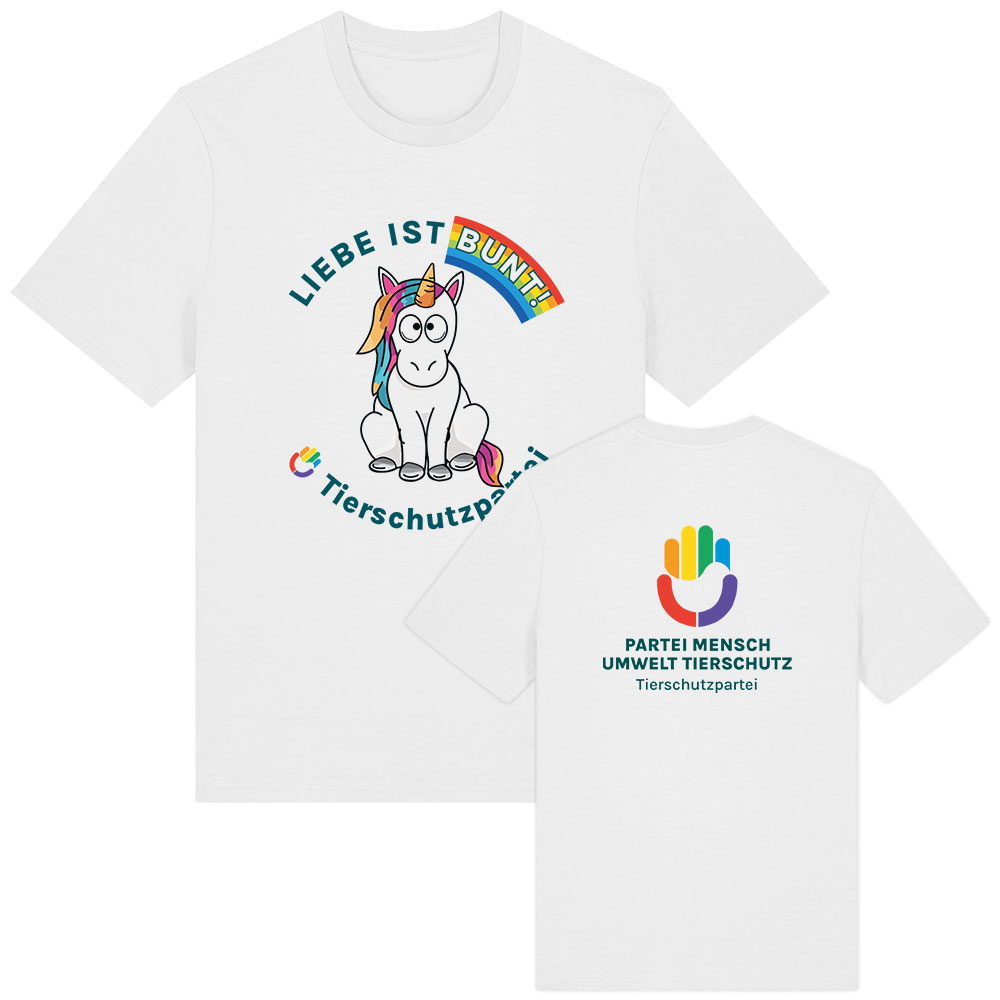 T-Shirt »Einhorn Liebe« XS white