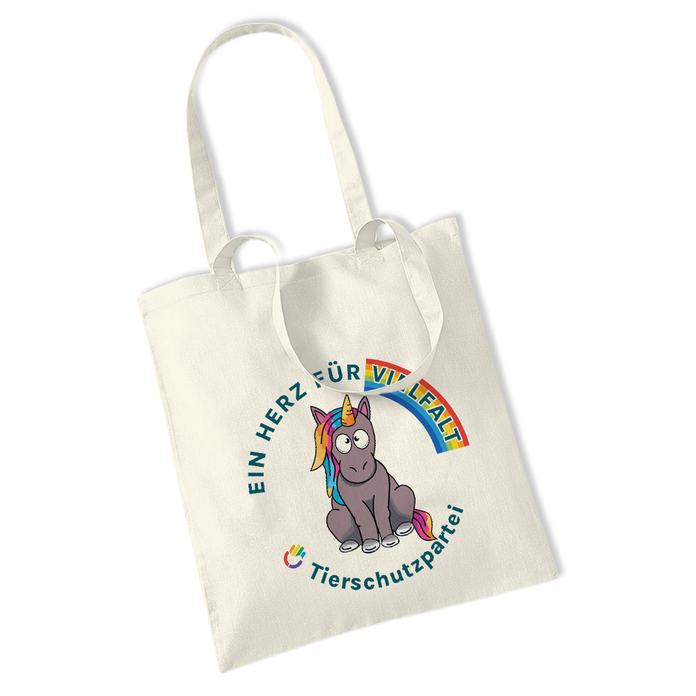 Einkaufstasche / "Jute"-Beutel »Einhorn Vielfalt«