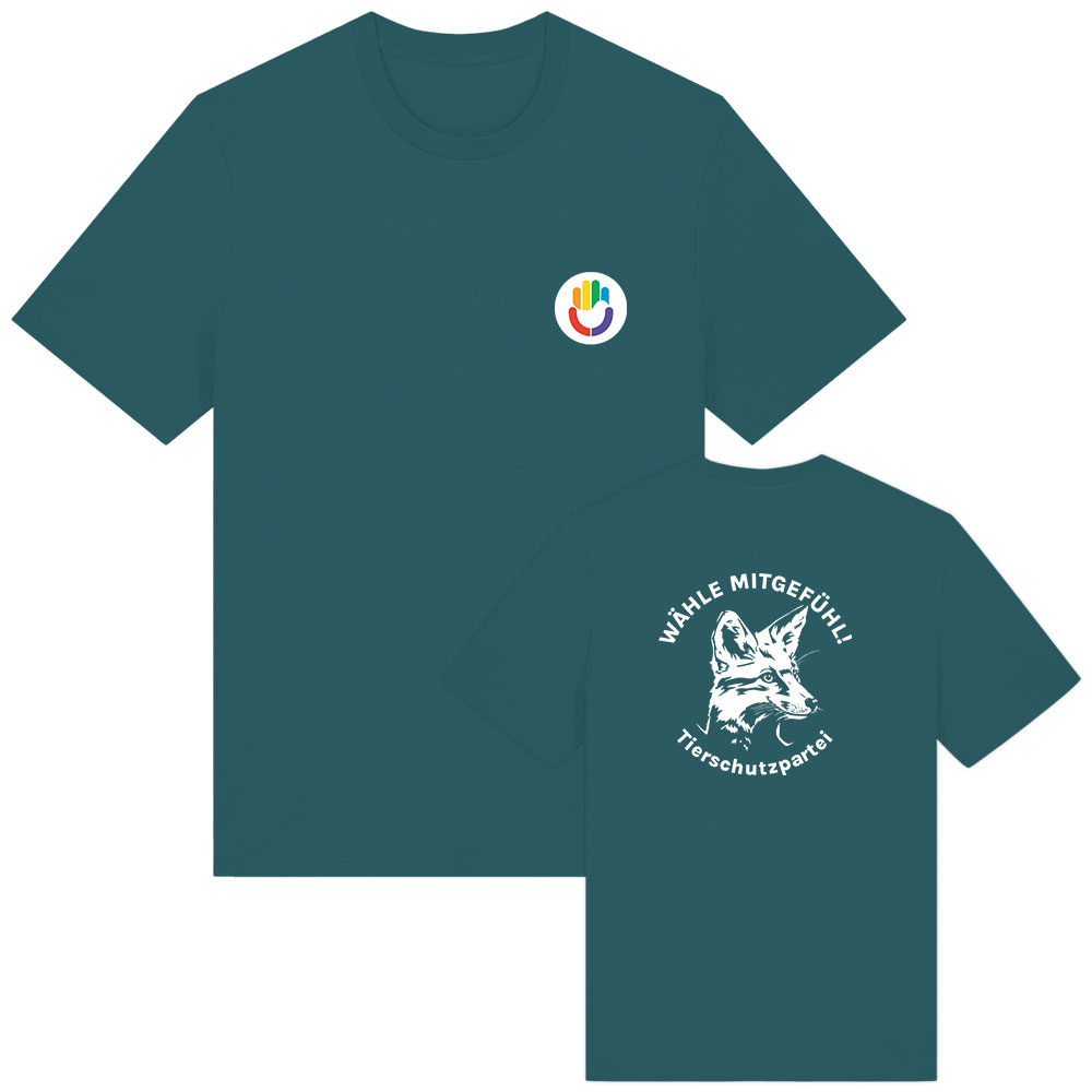 T-Shirt »Signet + Fuchs« XS petrol farbig