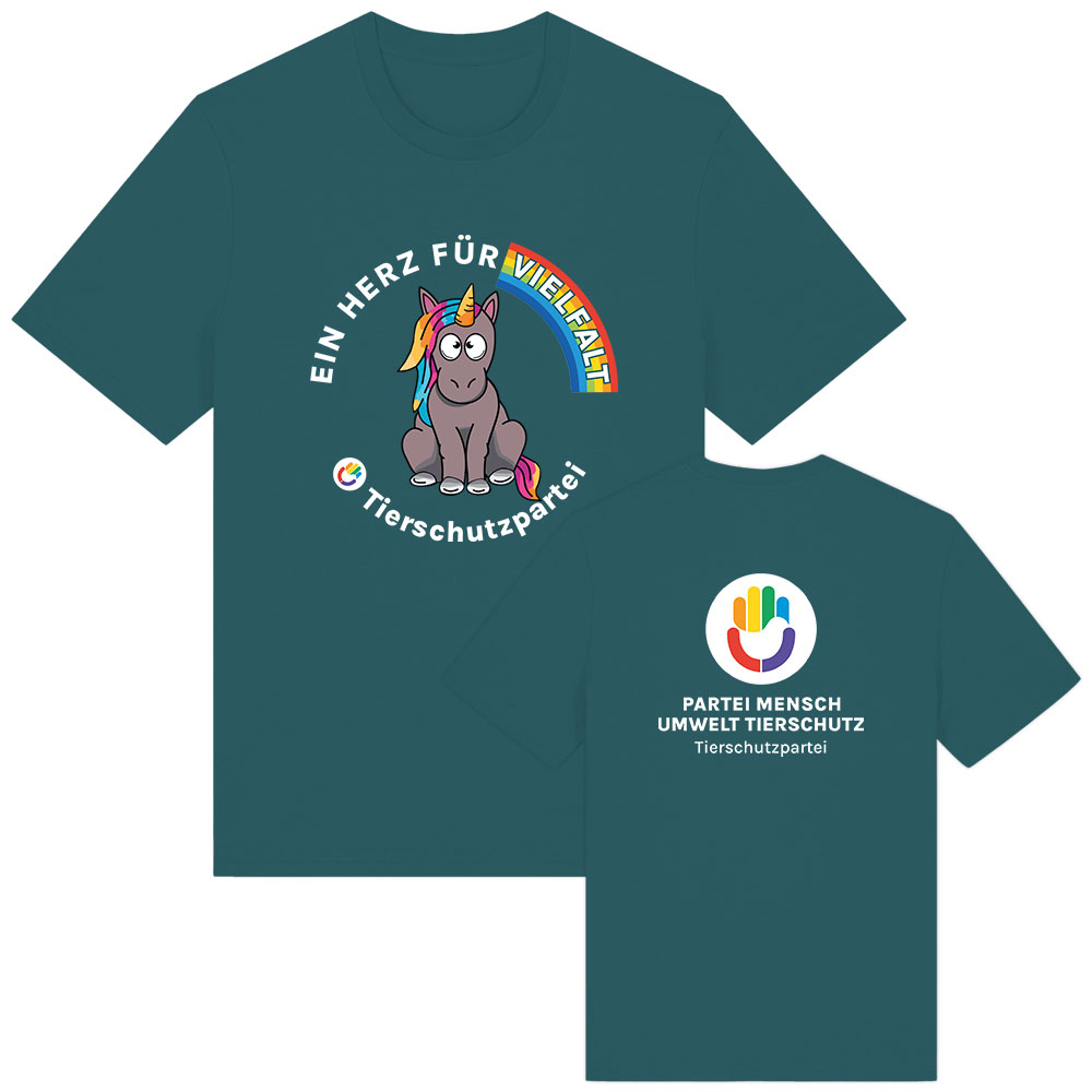 T-Shirt »Einhorn Vielfalt« XS petrol