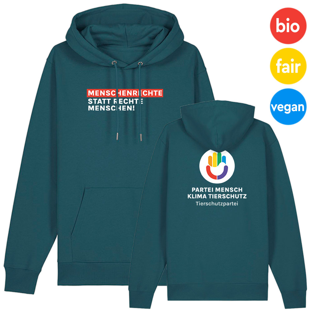 Hoodie »Menschenrechte« XS petrol rot